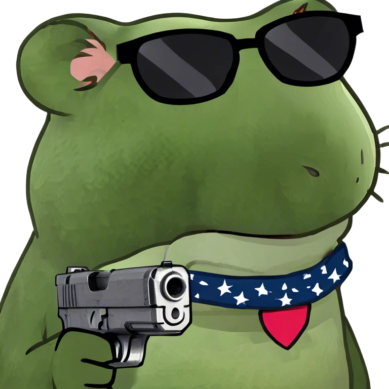 A hamster with a gun emoji