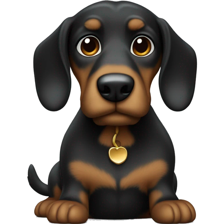 Schwarzer Dackel mit Teddybär  emoji