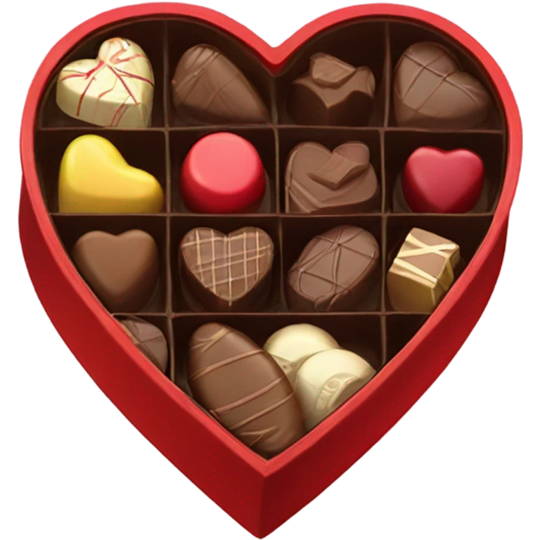 Red heart shaped box of chocolates  emoji