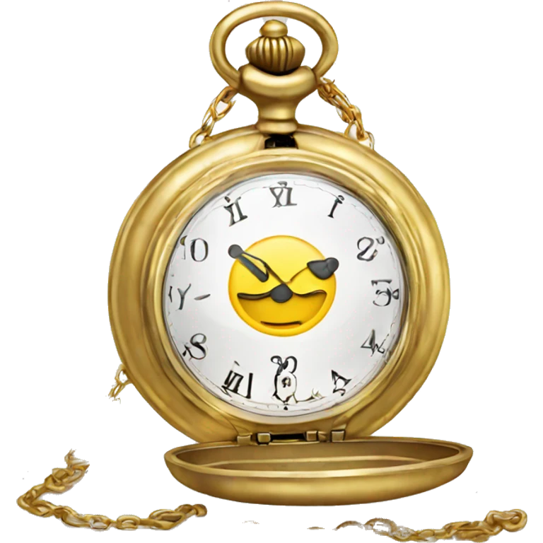 pocket watch with gold chain emoji