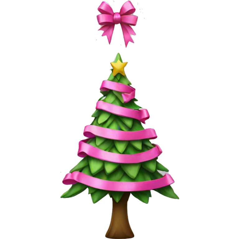 Christmas tree with pink bows emoji