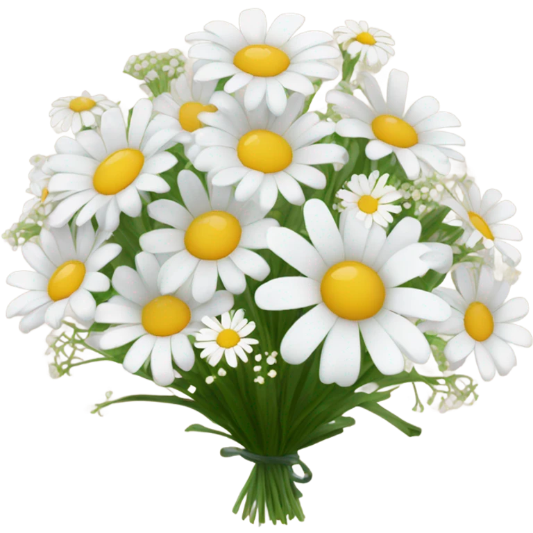 daisy and babies breath bouquet  emoji