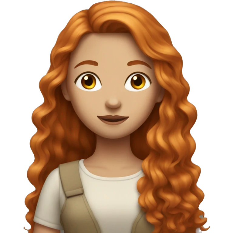 Beautiful girl with long ginger hair  emoji