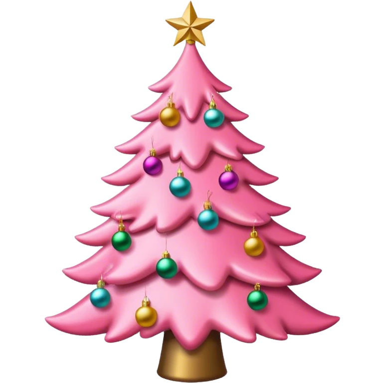 Pink Christmas tree  emoji
