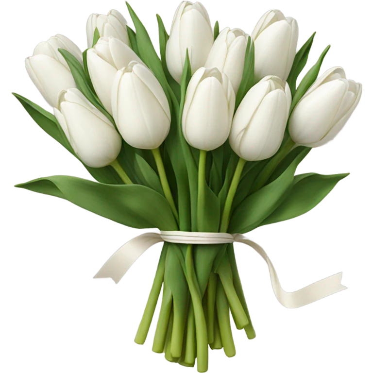 white tulip bouquet  emoji