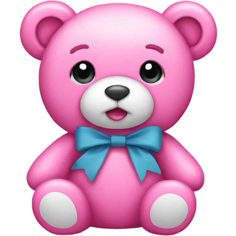 Pink teddy bear with bow emoji