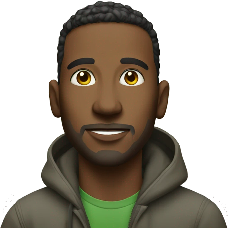 casual outdoor portrait of male with weed emoji
