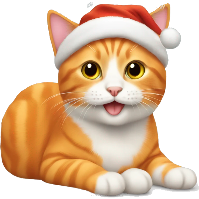 Orange cat that likes Christmas  emoji