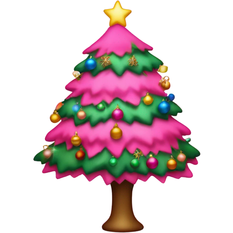 Pink Christmas tree emoji