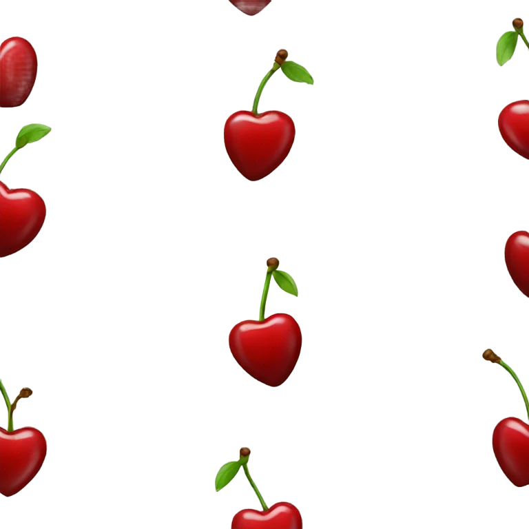 Heart shaped cherries emoji