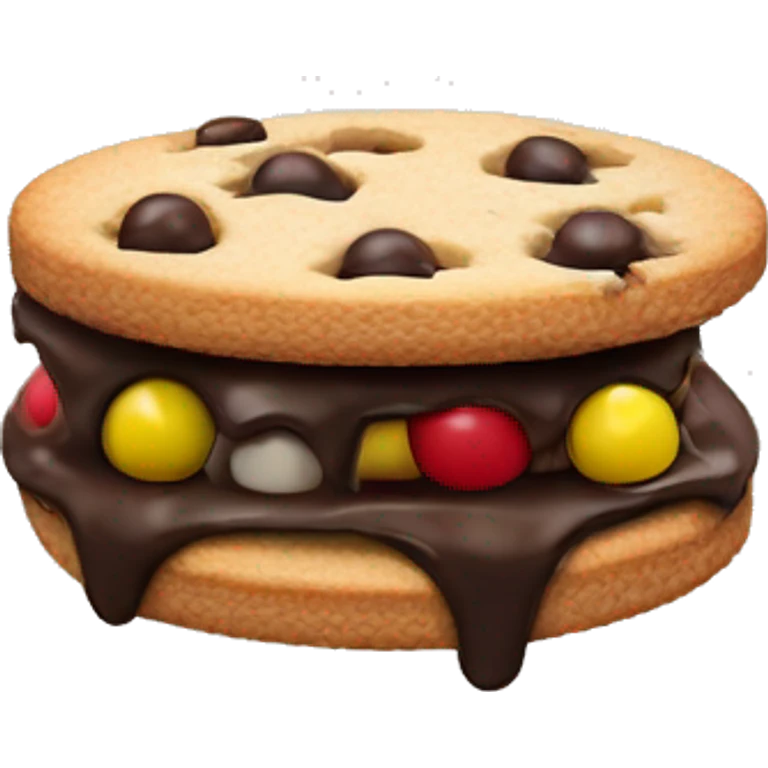 Cookie ice cream sandwich with M&M’s  emoji