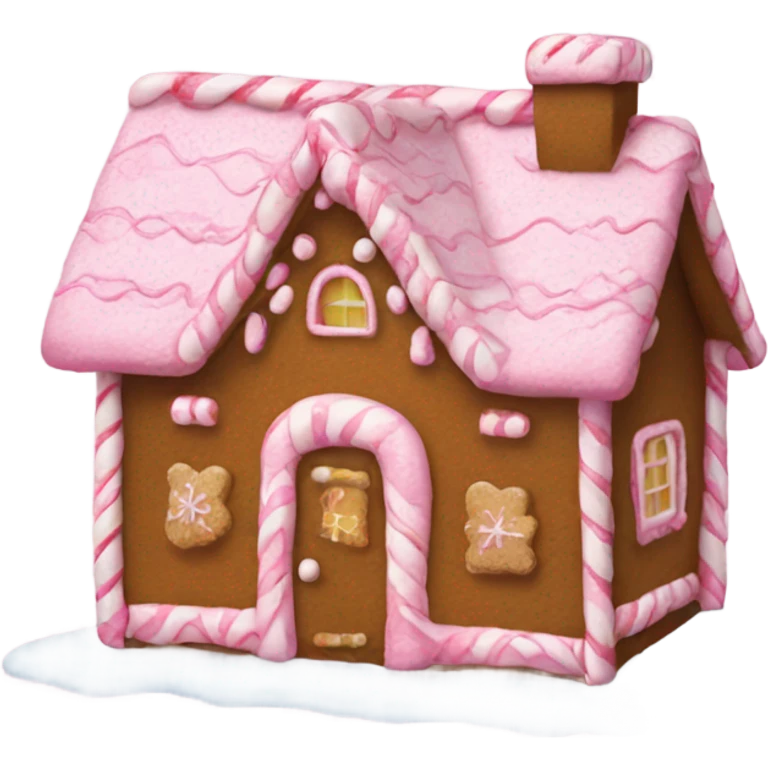 A pink gingerbread house emoji