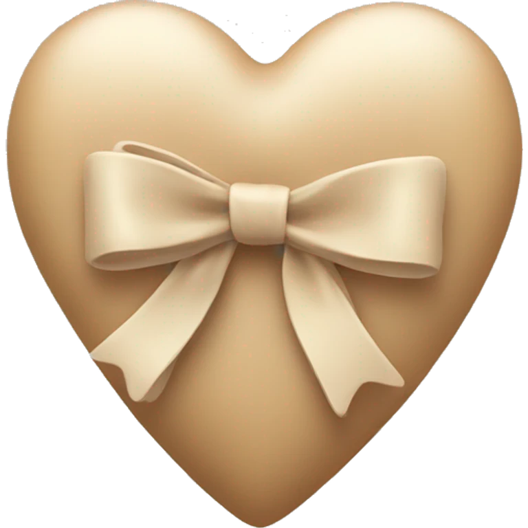 beige heart with bow  emoji