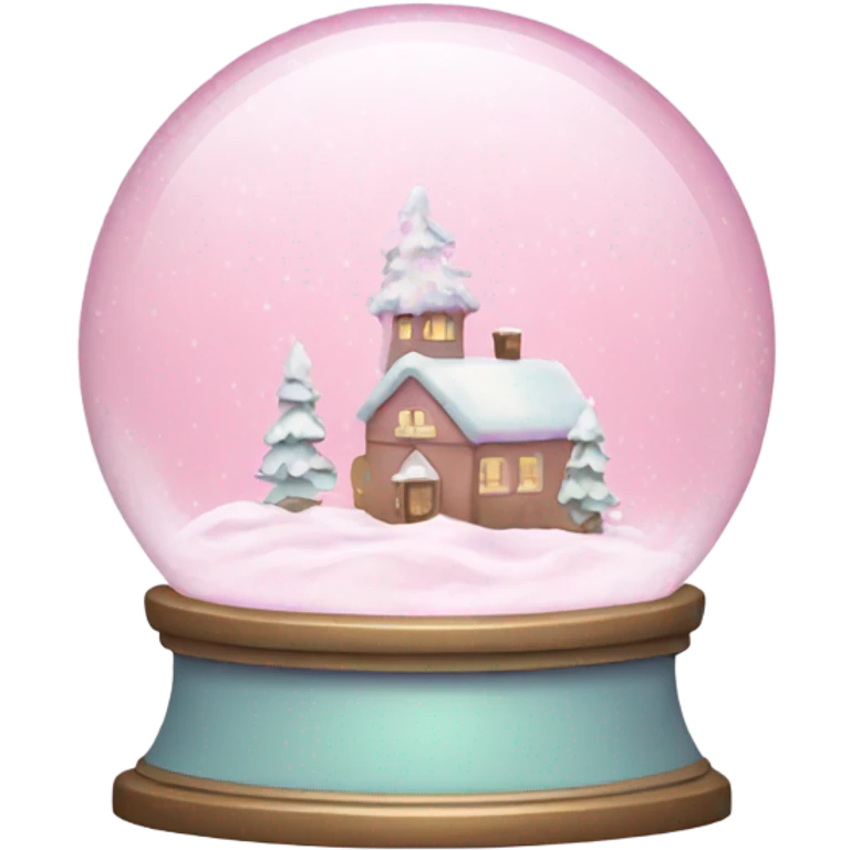 Pastel pink snow globe emoji