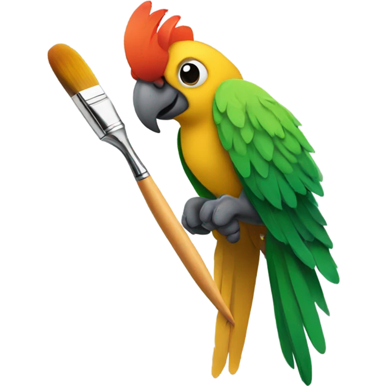 Parrot with a paintbrush emoji
