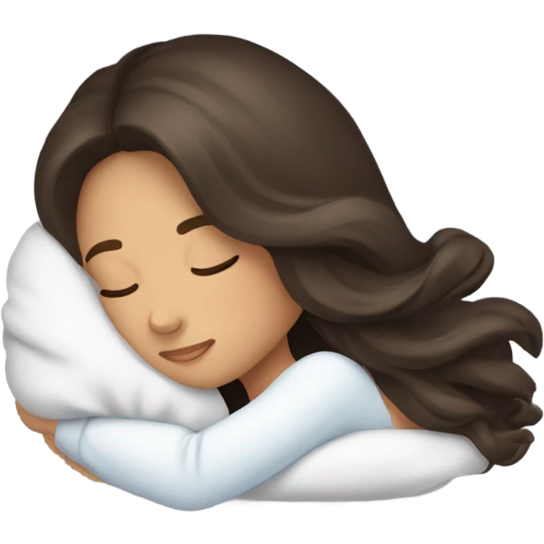 Brunette girl sleeping emoji