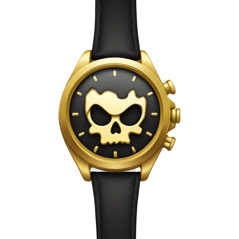 Mad skull thumbs down with gold watch emoji