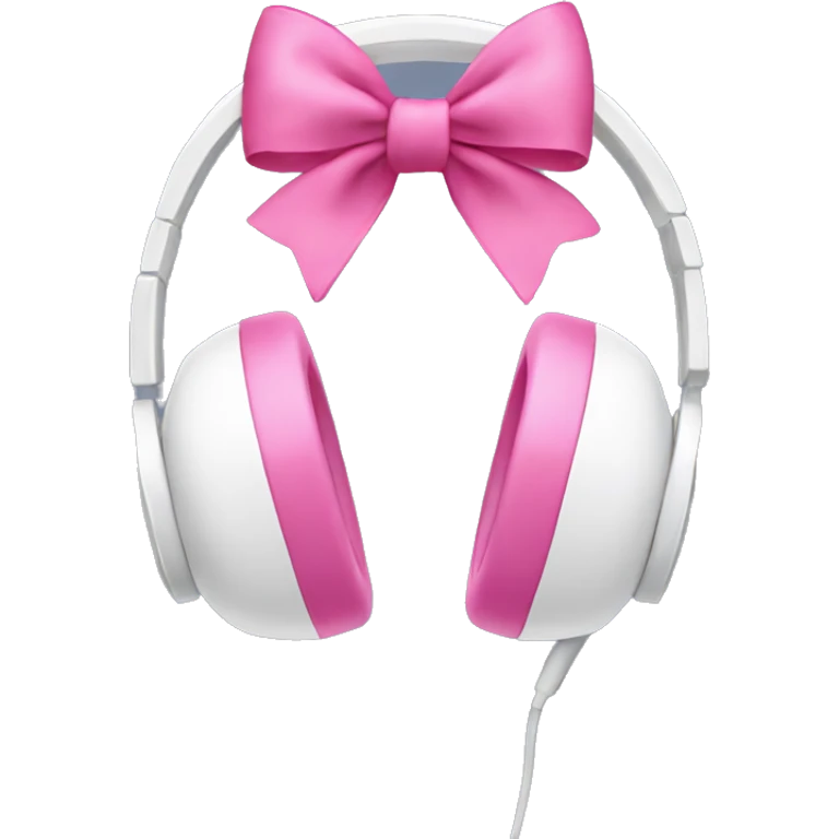 White headphones with pink bows emoji