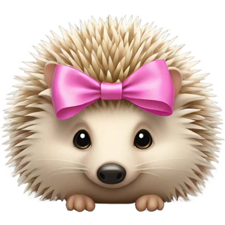 hedgehog with a pink bow emoji