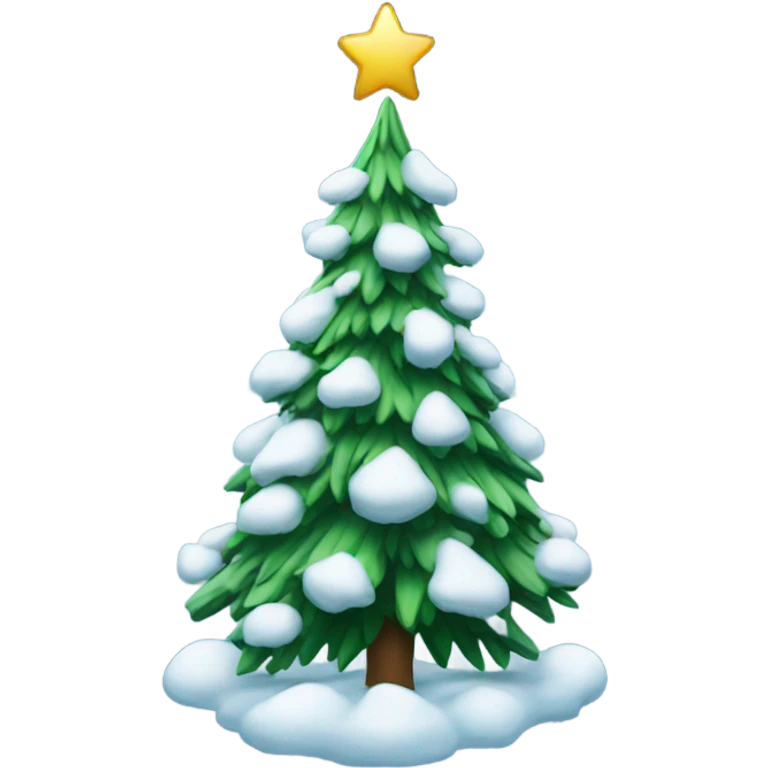 christmas tree with snow emoji