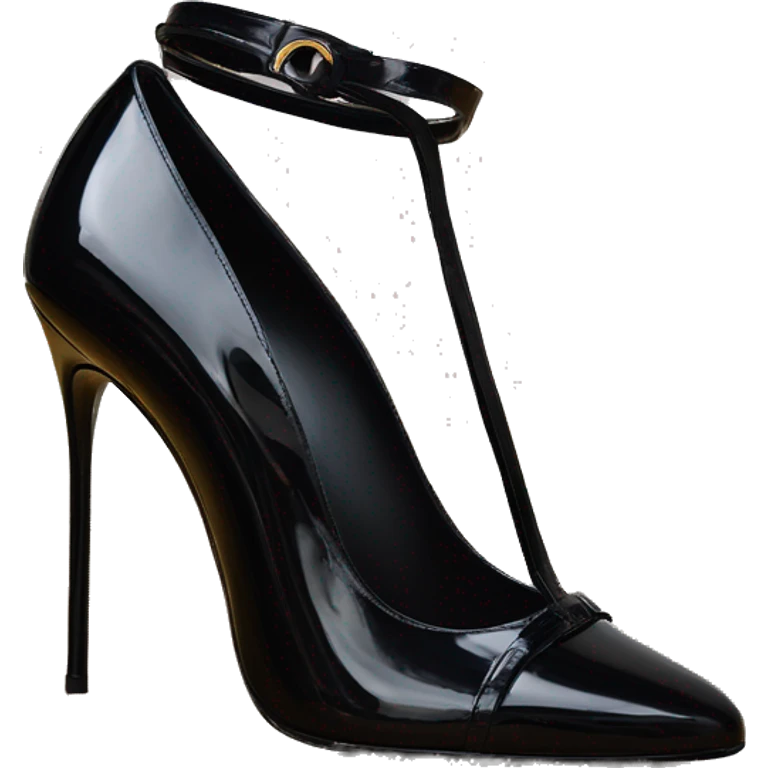 saint laurent OPYUM HEELS IN PATENT LEATHER BLACK emoji