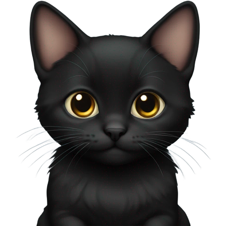 Black munchkin cat sitting emoji