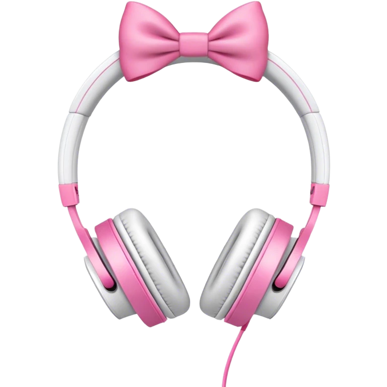white headphones with pink bows emoji