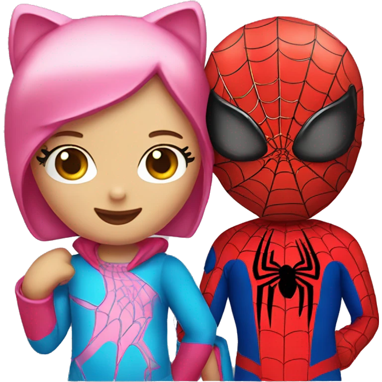 Hello kitty & spiderman  emoji