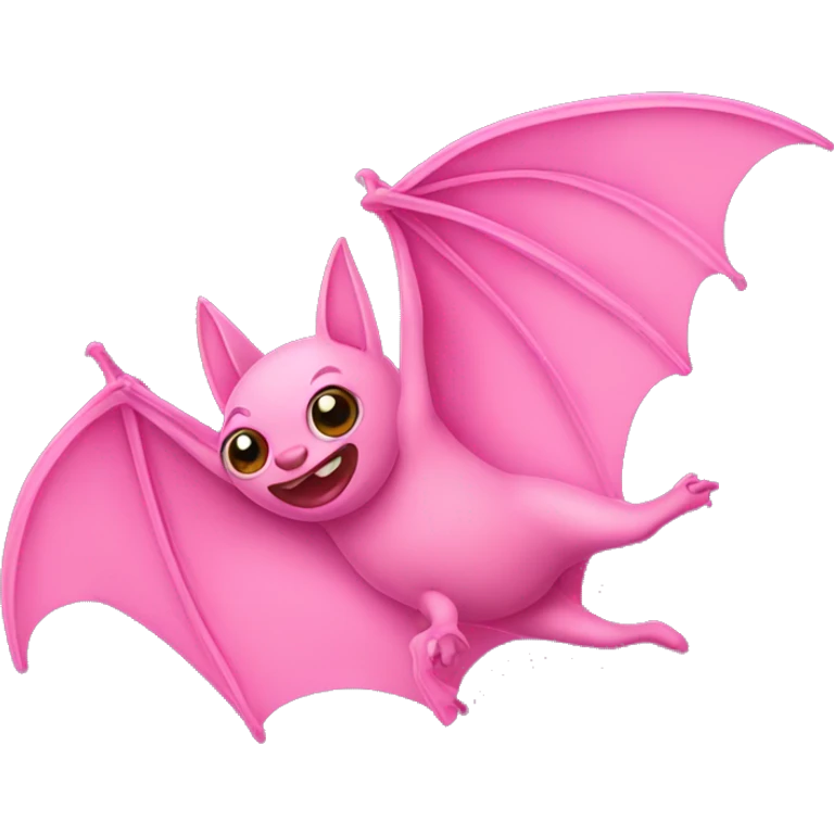 Flying pink bat emoji
