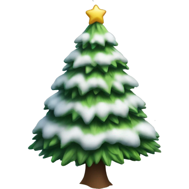 christmas tree with snow emoji