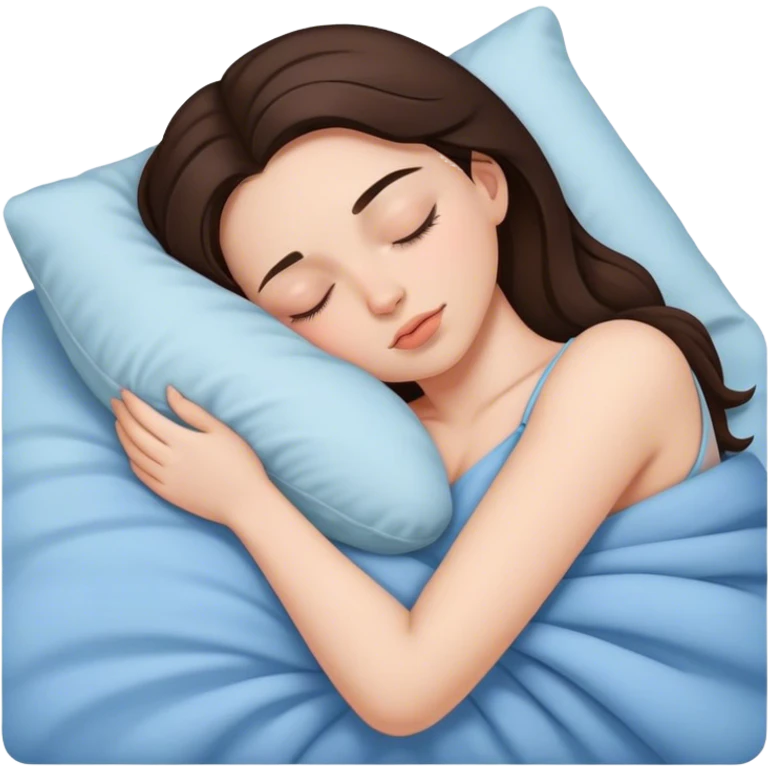 brunette girl sleeping  emoji