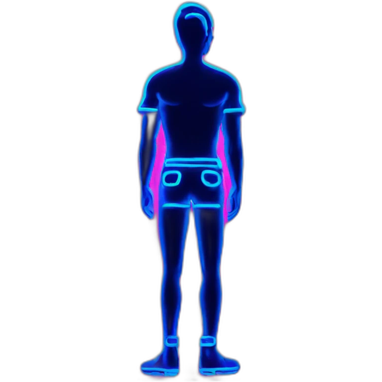 Juicy booty neon sign style man emoji