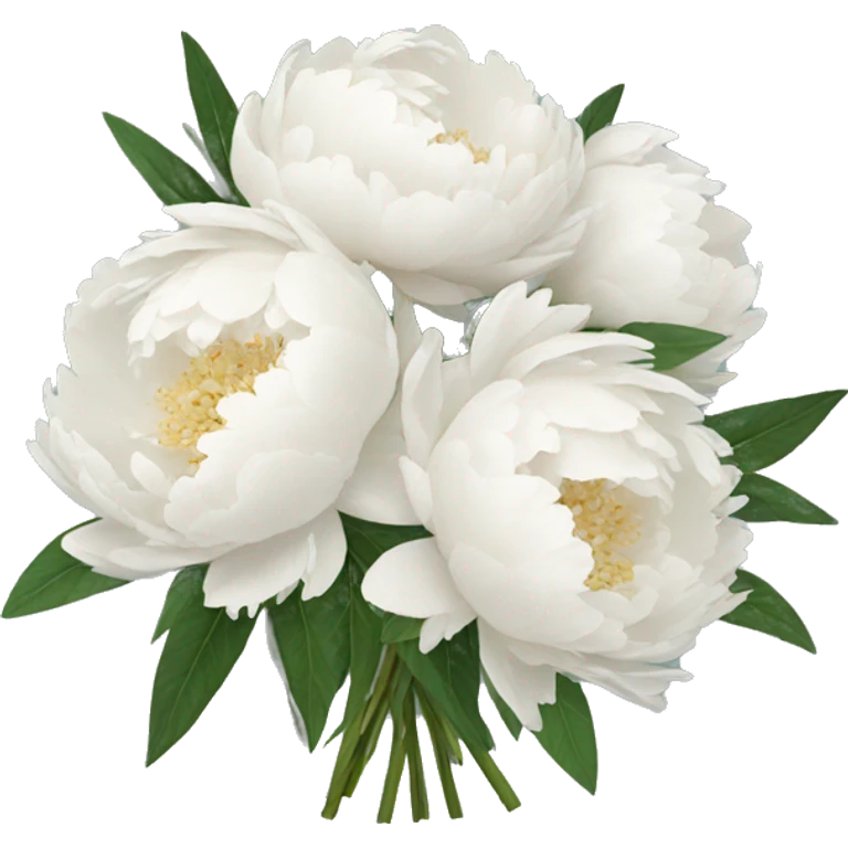 White peonies bouquet  emoji