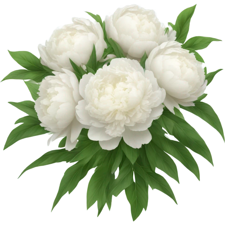 White peonies bouquet  emoji