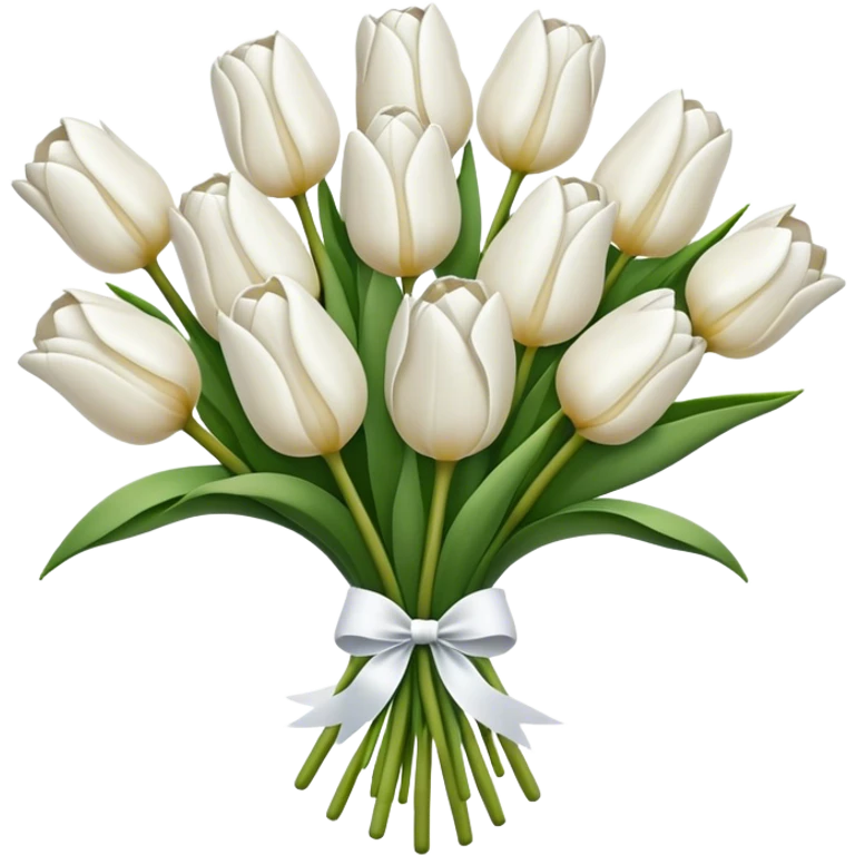 white tulip bouquet  emoji