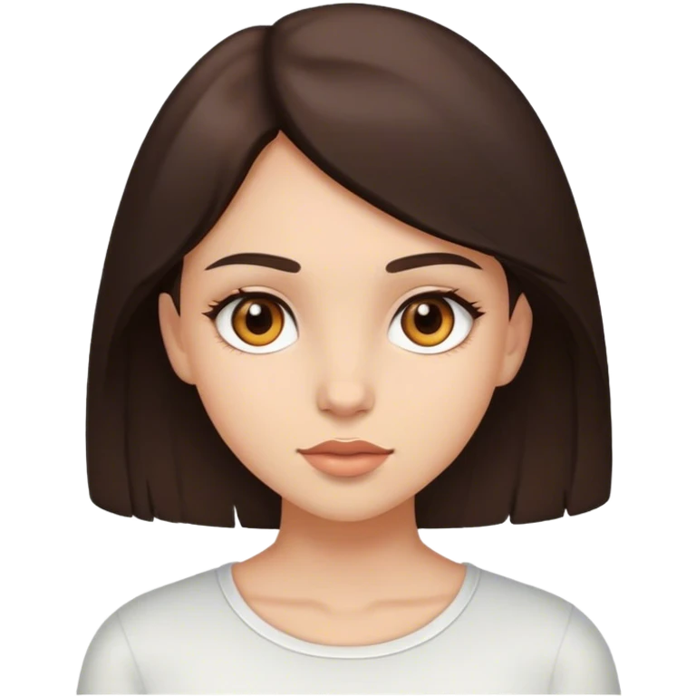 brunette girl with brown eyes emoji