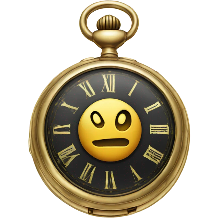 pocket watch with gold chain emoji