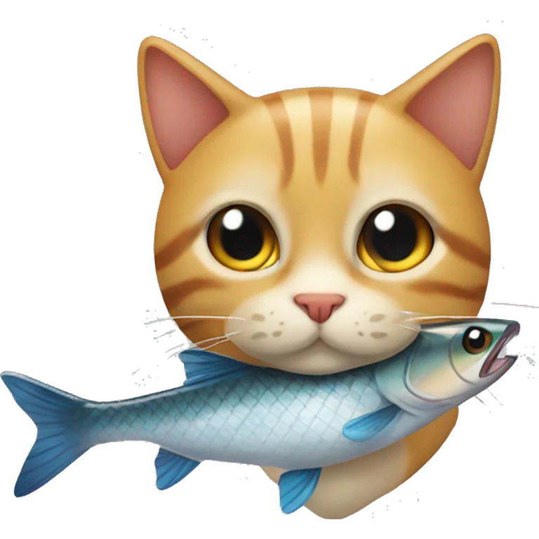 Gato con un pescado emoji