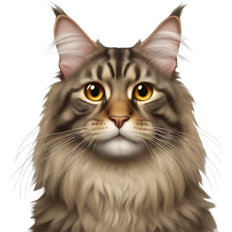 Maine Coon with a stupid face and butterfly on his nose emoji