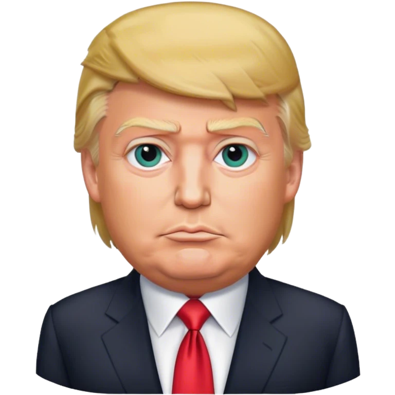 Photorealistic Donald Trump stands in a suit emoji
