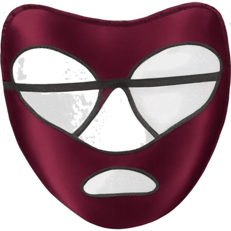 Bordeaux red silk eye mask emoji