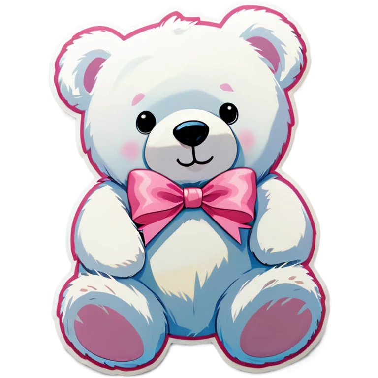 White teddy bear with light pink bow emoji