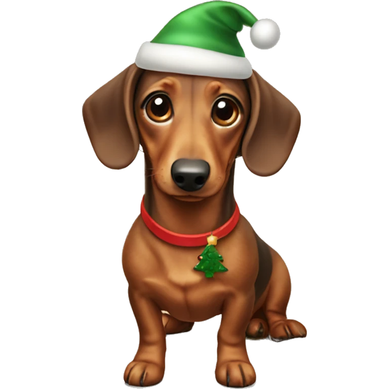 Christmas dachshund emoji