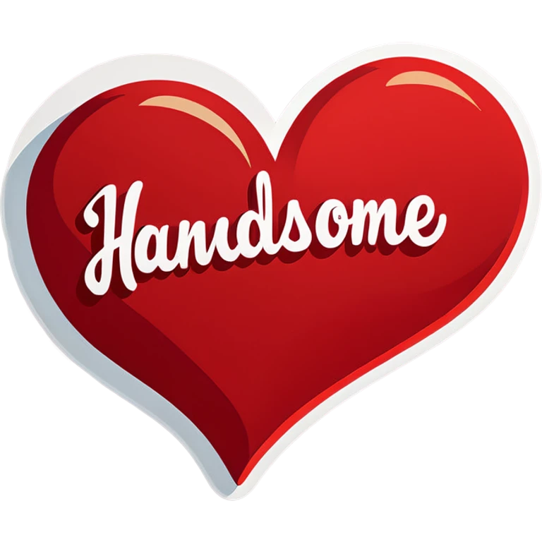 The word handsome in a heart emoji