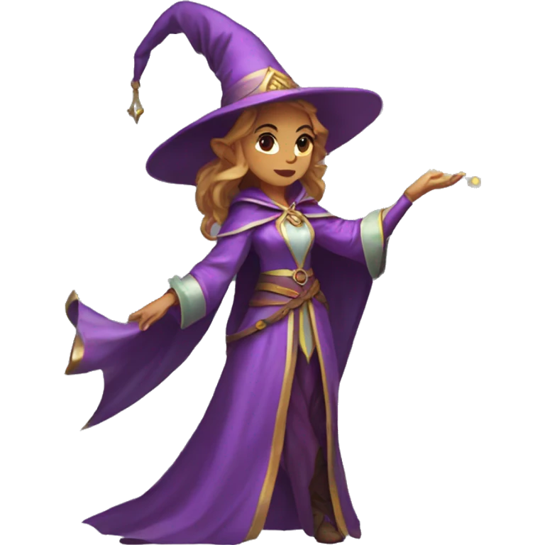 D&D female noble wizard elf casting a spell  emoji
