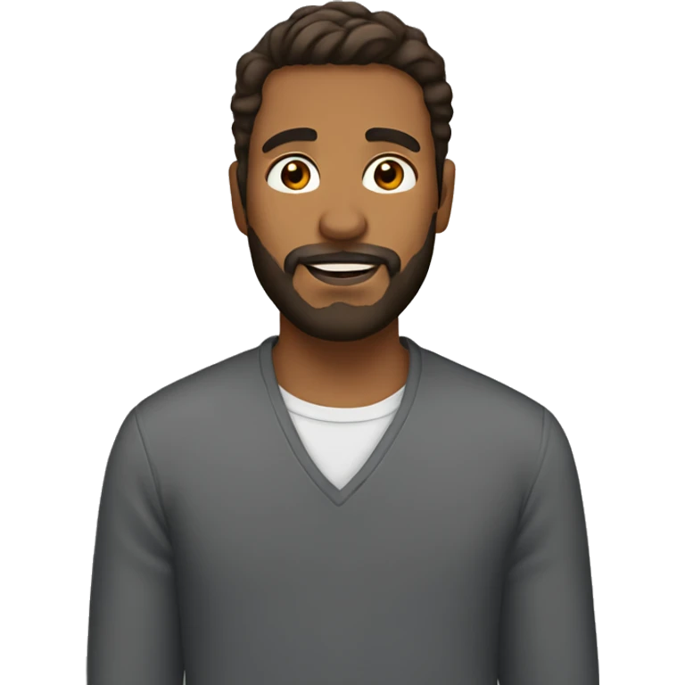Brown man with beard and brown hair emoji