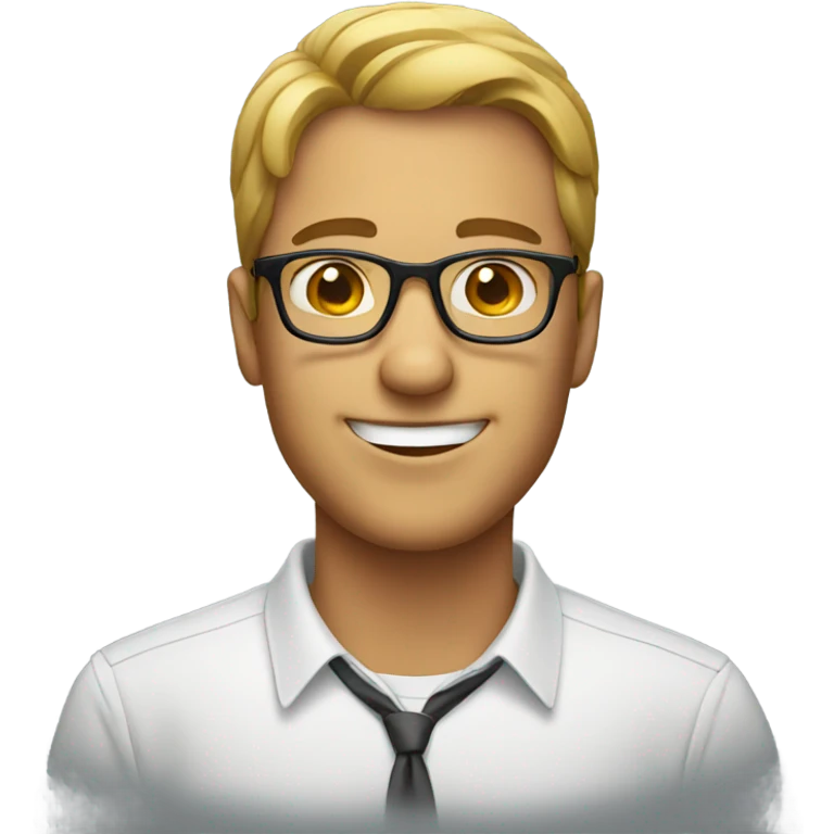 smiling male portrait with glasses emoji