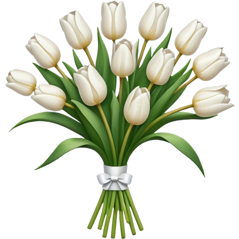 white tulip bouquet  emoji
