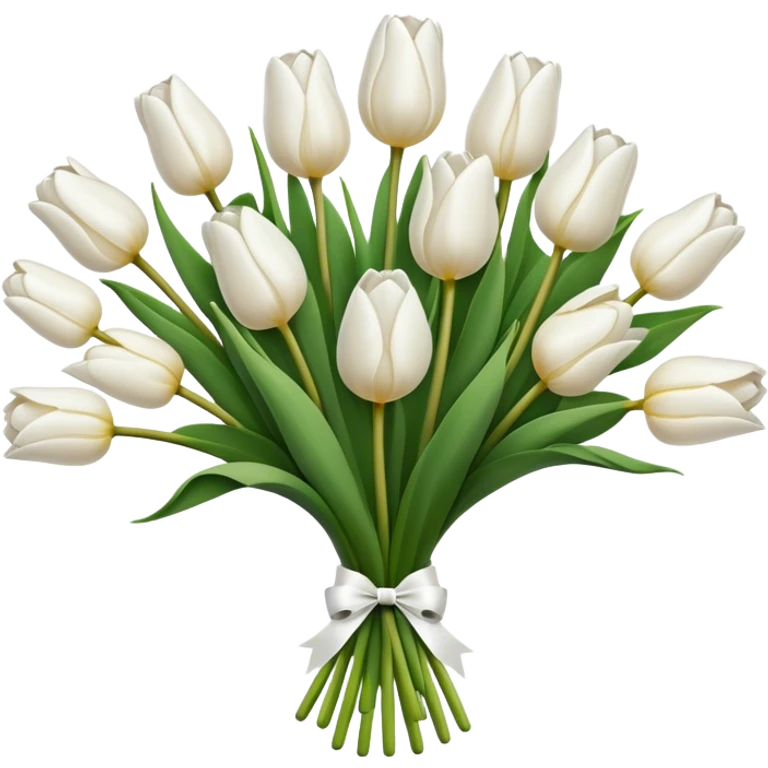 white tulip bouquet  emoji