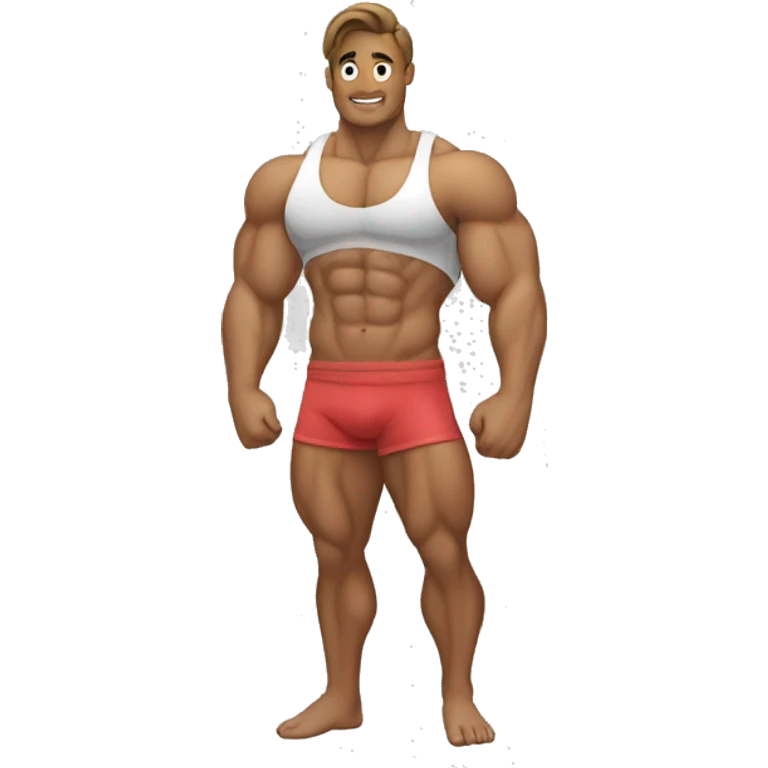 Body builder works on pc emoji